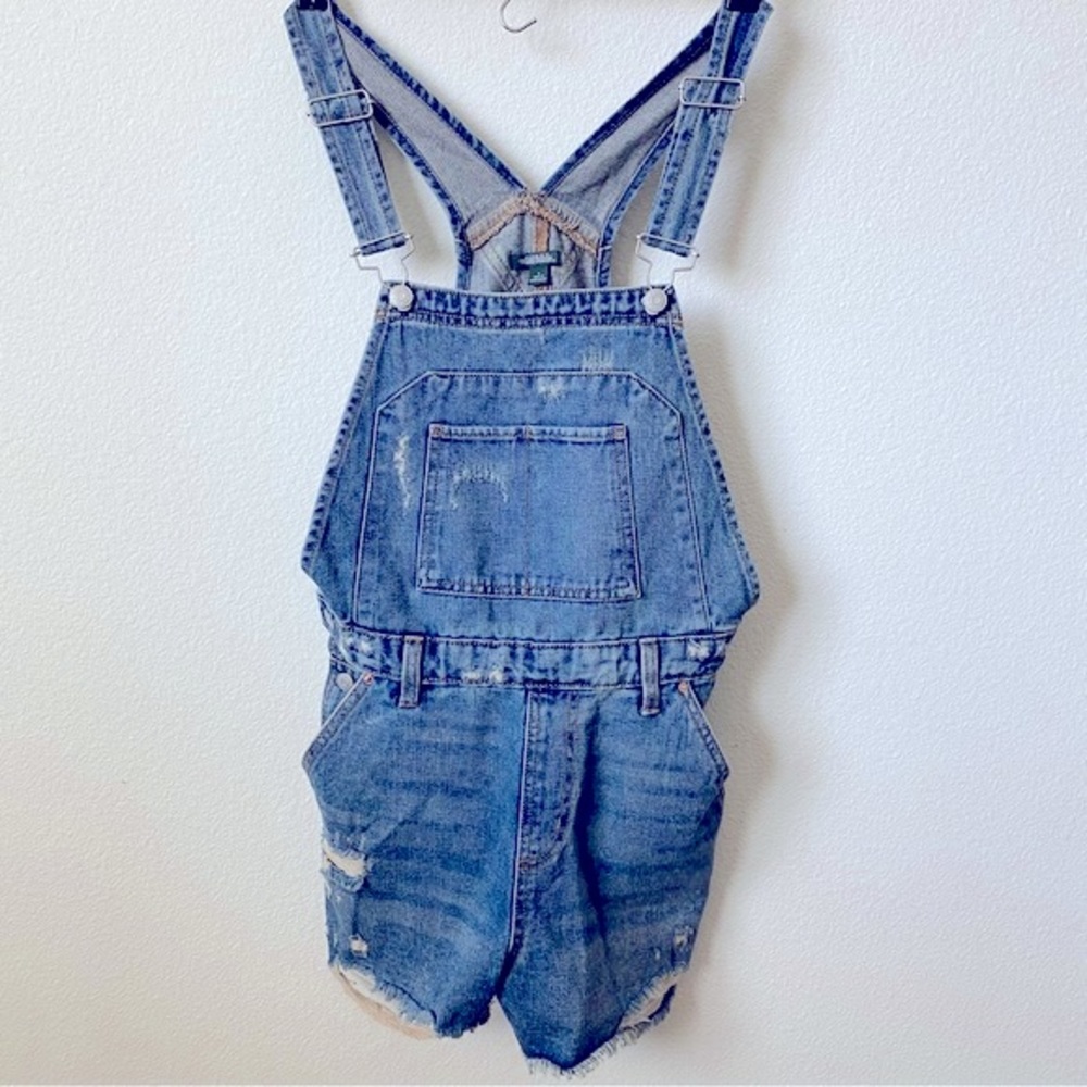 Wild Fable, Denim Overall, Shorts, Distressed